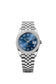 Rolex Datejust 36, Oystersteel and 18k White Gold, Bright blue sunray dial, Diamond-set bezel Jubilee, Ref# 126284rbr-0061