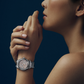 Unworn Chopard Happy Sport, Stainless Steel, 7 floating diamonds, 36mm, Ref# 278559-3025, Watch on hand