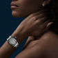 Unworn Chopard Happy Sport, Stainless Steel, 7 floating diamonds, 36mm, Ref# 278559-3002, Watch on hand