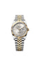 Rolex Datejust 36, Oystersteel and 18k Yellow Gold, Silver set with Diamonds dial, Fluted Jubilee, Ref# 126233-0051
