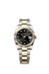 Rolex Datejust 36, Oystersteel and 18k Yellow Gold, Bright black sunray Roman dial, Fluted Oyster, Ref# 126233-0056
