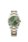 Rolex Datejust 36, Oystersteel and 18k Yellow Gold, Olive green sunray dial, Fluted Oyster, Ref# 126233-0058