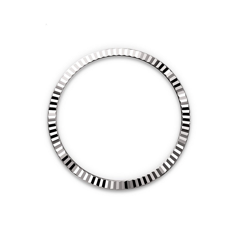 Rolex Datejust 36, Oystersteel and 18k White Gold, Green ombré dial, Fluted Oyster, Ref# 126234-0060, Bezel