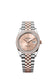 Rolex Datejust 36, Oystersteel and 18k Everose Gold, Rosé-colour set with diamonds dial, Diamond-set bezel Jubilee, Ref# 126281rbr-0037