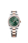 Rolex Datejust 36, Oystersteel and 18k Everose Gold, Mint green sunray Roman dial, Diamond-set bezel Oyster, Ref# 126281rbr-0040