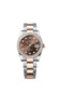 Rolex Datejust 36, Oystersteel and 18k Everose Gold, Chocolate sunray set with 10 diamonds dial, Diamond-set bezel Oyster, Ref# 126281rbr-0042