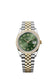 Rolex Datejust 36, Oystersteel and 18k Yellow Gold, Olive green sunray Roman dial, Diamond-set bezel Jubilee, Ref# 126283RBR-0039