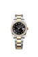 Rolex Datejust 36, Oystersteel and 18k Yellow Gold, Bright black sunray Roman dial, Diamond-set bezel Oyster, Ref# 126283RBR-0042