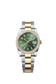 Rolex Datejust 36, Oystersteel and 18k Yellow Gold, Olive green sunray dial, Diamond-set bezel Oyster, Ref# 126283RBR-0044
