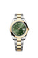 Rolex Datejust 41, Oystersteel and 18k Yellow Gold, Olive green sunray Roman dial, Smooth Oyster, Ref# 126303-0023