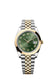 Rolex Datejust 41, Oystersteel and 18k Yellow Gold, Olive green Roman sunray dial, Smooth Jubilee, Ref# 126303-0024
