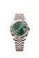 Rolex Datejust 41, Oystersteel and 18k Everose Gold, Mint green sunray Roman dial, Fluted Jubilee, Ref# 126331-0022