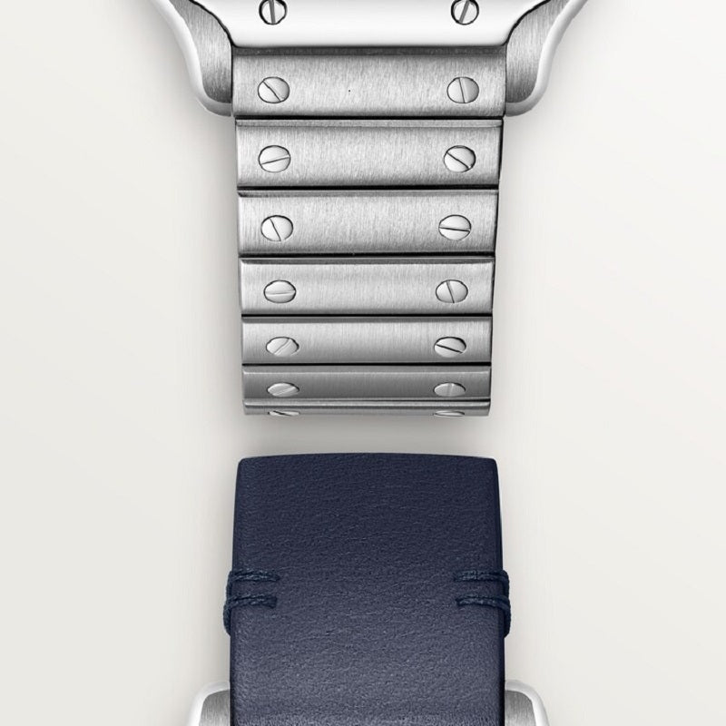 Cartier Santos de Cartier, Stainless Steel, 27mm x 34.5mm, Ref# WSSA0082, Braselet and strap