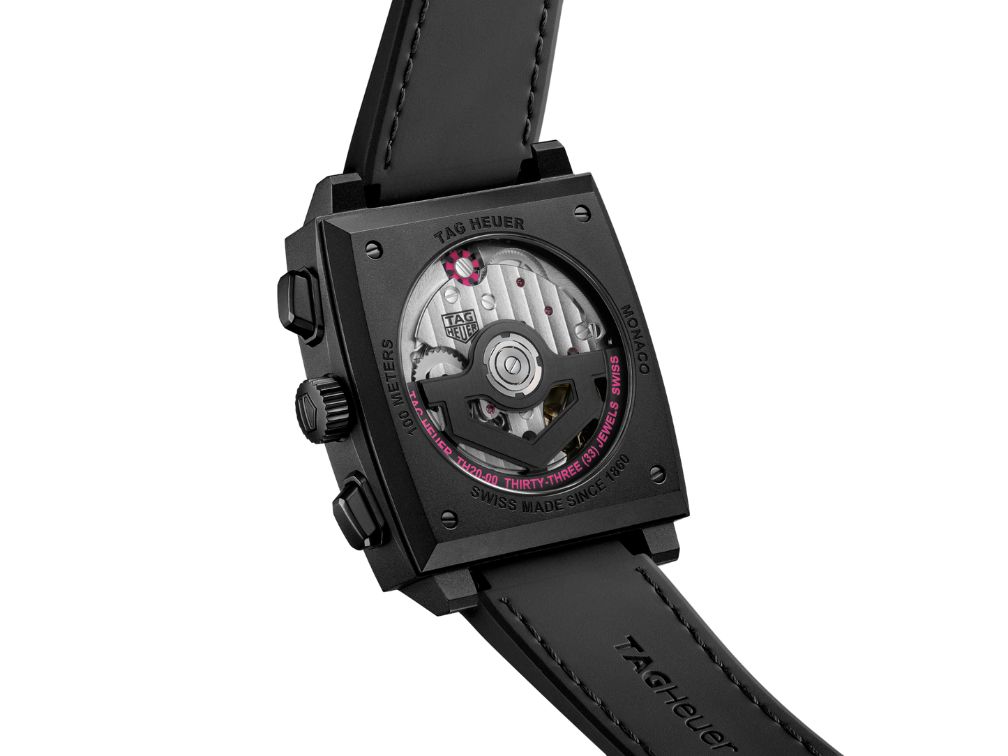 TAG Heuer Monaco Chronograph Skeleton, Black DLC Titanium, Automatic, 39mm, Ref# CBL218B.FT6236, Back