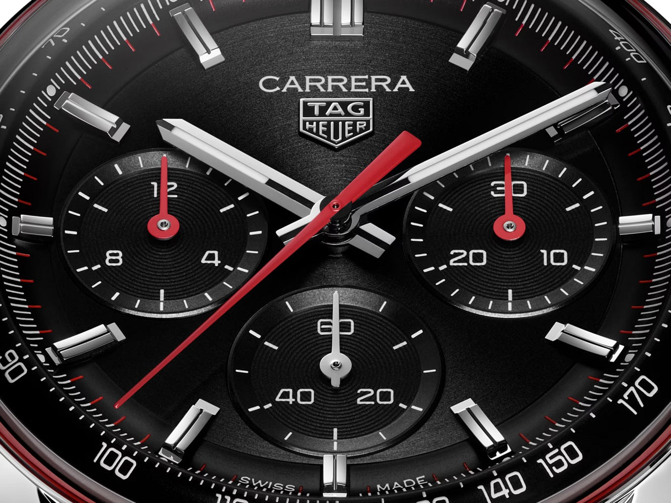 Unworn TAG Heuer Carrera Chronograph, Stainless Steel, 41mm, Ref# CBS2114.BA0053, hands and subdials