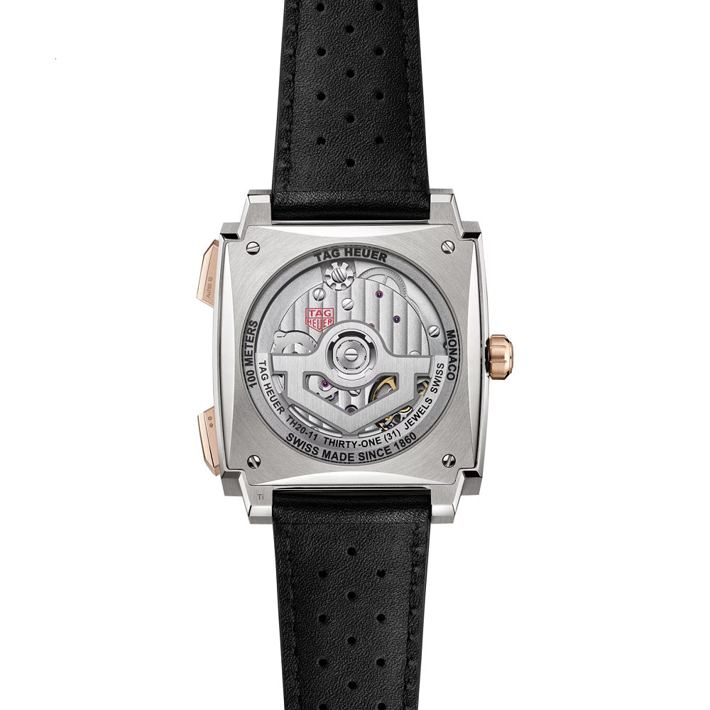 TAG Heuer Monaco Chronograph Automatic 39mm Titanium and 18k 5N Rose Gold, Ref# CDW2150.FC8360, Main view Back