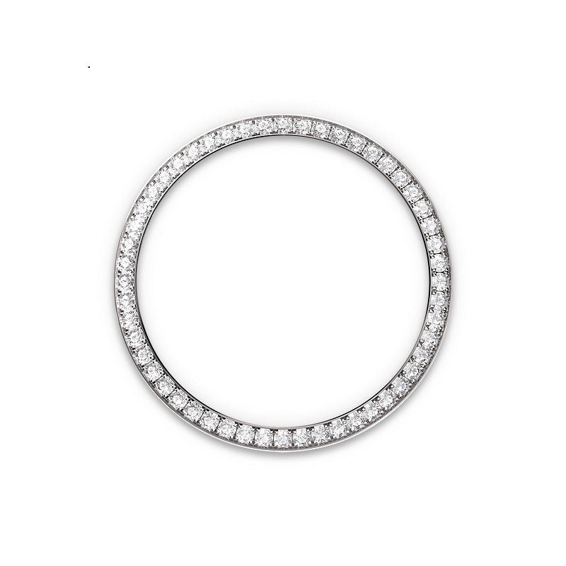 Rolex Datejust 36, Oystersteel and 18k White Gold, Silver set with diamonds dial, Diamond-set bezel Oyster, Ref# 126284rbr-0060, Bezel