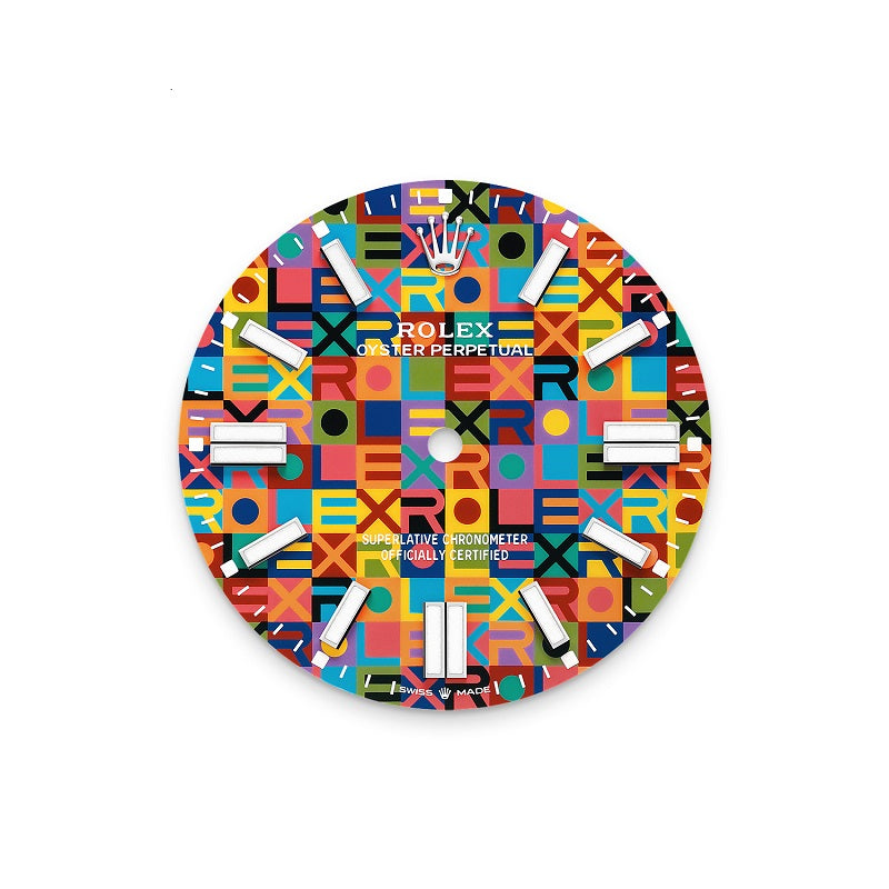 Rolex Oyster Perpetual 41, Oystersteel, 41mm, Multicoloured Jubilee motif dial, Domed Oyster, Ref# 134300-0010, Dial