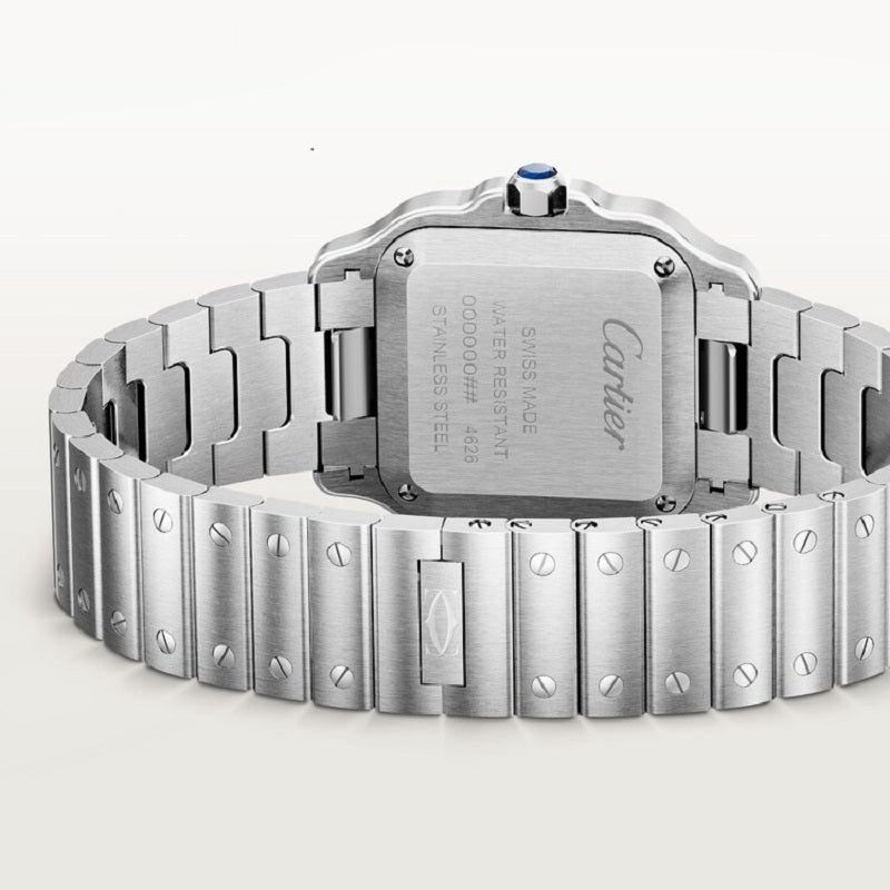 Cartier Santos de Cartier, Stainless Steel, 27mm x 34.5mm, Ref# WSSA0082, Main view back