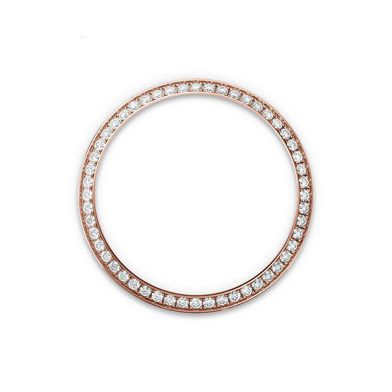 Rolex Oyster Perpetual 34, 18k Everose Gold and Diamonds, 34mm, Brown Stone dial, Oyster, Ref# 124245rbr-0001, Bezel