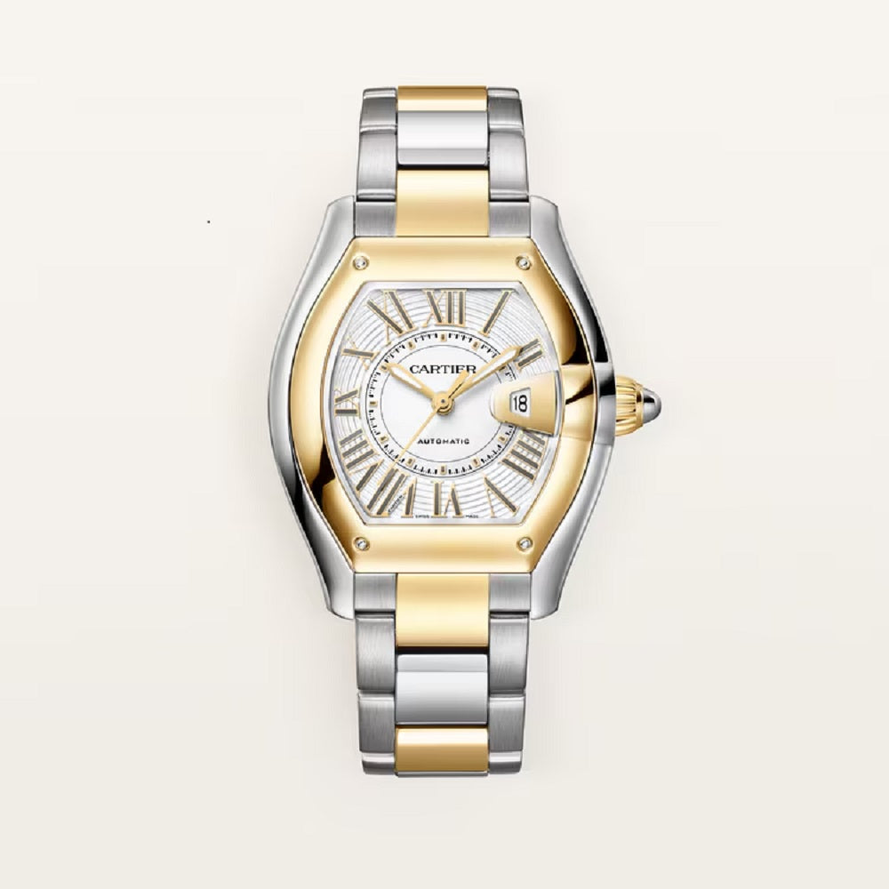Cartier Roadster watch, Stainless Steel and 18k Yellow Gold, 42.5mm x 34.92mm, Ref# W2RD0009
