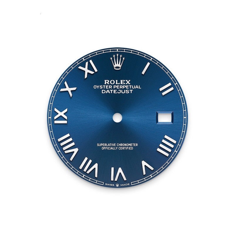 Rolex Datejust 41, Oystersteel, Bright blue sunray Roman dial, Smooth Jubilee, Ref# 126300-0030, Dial