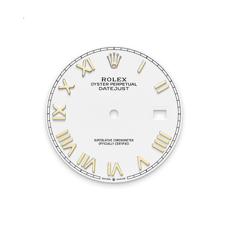 Rolex Datejust 41, Oystersteel and 18k Yellow Gold, Intense White Roman dial, Smooth Jubilee, Ref# 126303-0026, Dial
