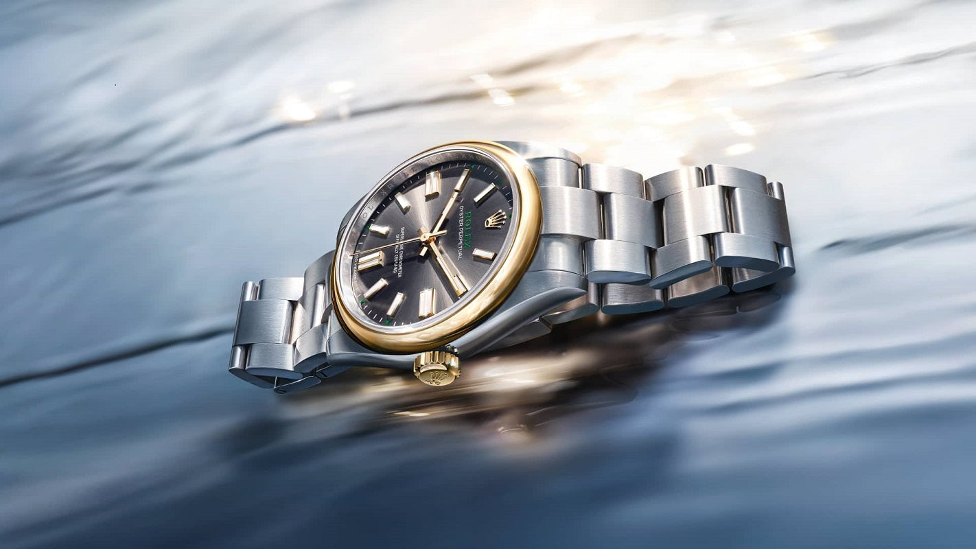 Rolex Oyster Perpetual 41, Oystersteel and 18k Yellow Gold, 41mm, Slate dial, Domed Oyster, Ref# 134303-0001, Main view 2
