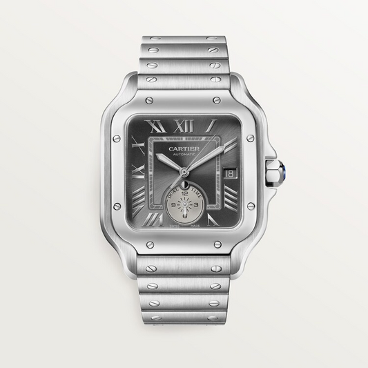 Unworn Cartier Santos de Cartier Dual Time, Stainless Steel, 40.2mm, Ref# WSSA0076