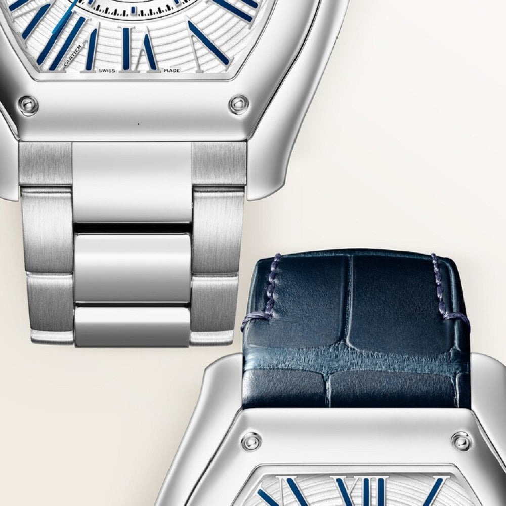 Cartier Roadster watch, Stainless Steel, 47.2mm x 38.8mm, Ref# WSRD0020, Bracelet and strap