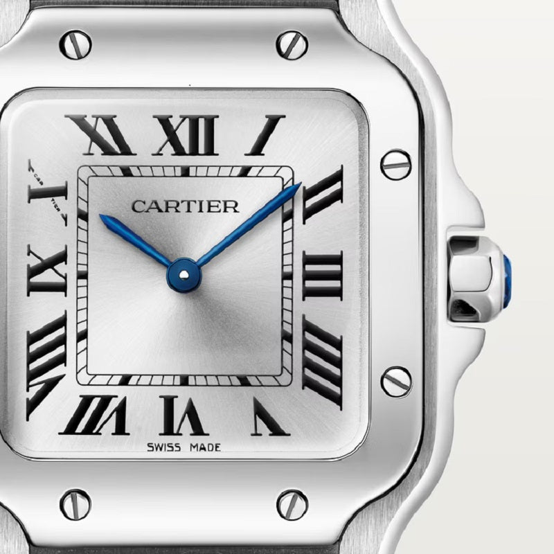 Cartier Santos de Cartier, Stainless Steel, 27mm x 34.5mm, Ref# WSSA0082, Dial