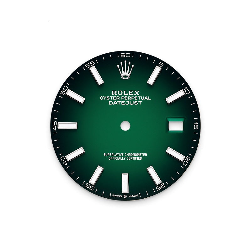 Rolex Datejust 41, Oystersteel, Green ombré dial, Smooth Jubilee, Ref# 126300-0026, Dial