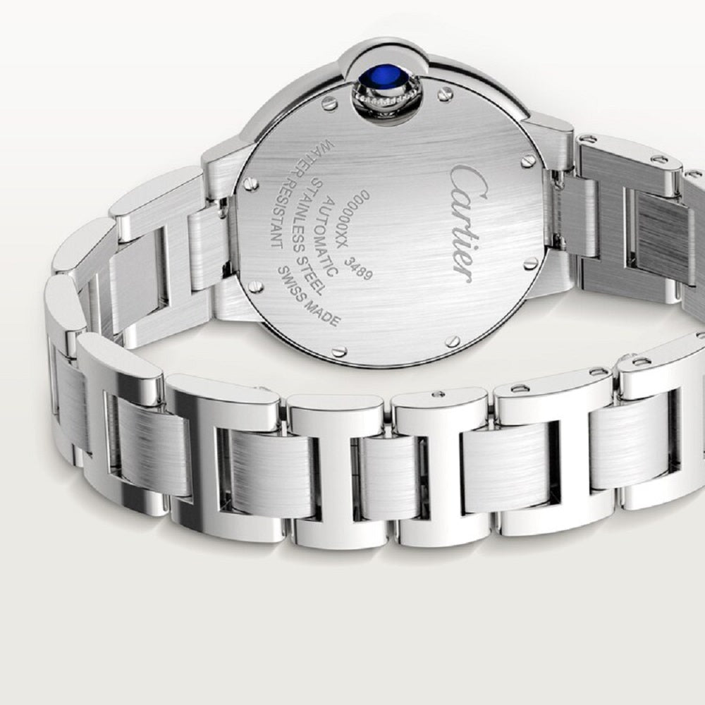 Cartier Ballon Bleu de Cartier, Stainless Steel and 50 Diamonds, 33mm, Ref# W4BB0023, Main view Back