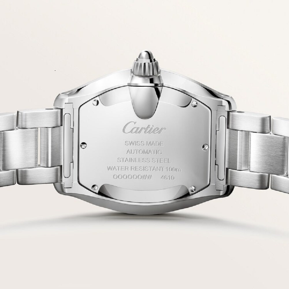 Cartier Roadster watch, Stainless Steel, 42.5mm x 34.92mm, Ref# WSRD0019, Back