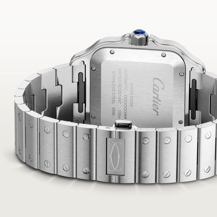 Unworn Cartier Santos de Cartier Dual Time, Stainless Steel, 40.2mm, Ref# WSSA0076, Back