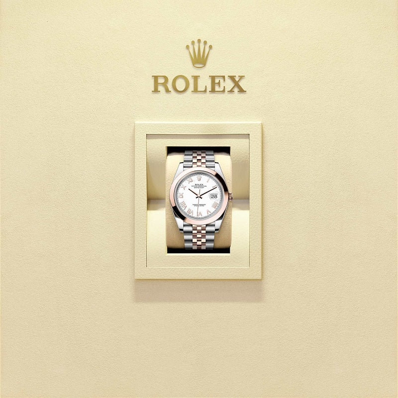 Rolex Datejust 41, Oystersteel and 18k Everose Gold, Intense White Roman dial, Smooth Jubilee, Ref# 126301-0026, Watch in box