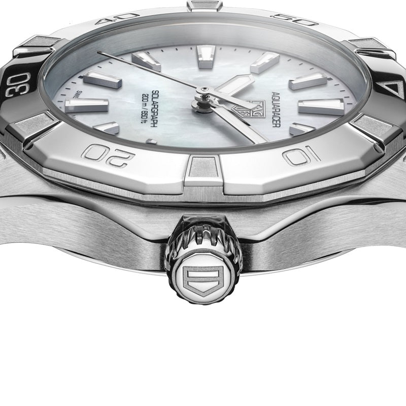 TAG Heuer Aquaracer Professional 200 Solargraph, Stainless Steel, 34mm, Ref# WBP1312.BA0005, Crown