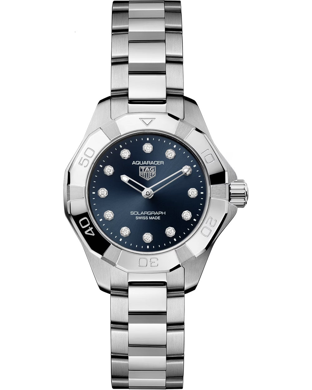 TAG Heuer Aquaracer Professional 100 Solargraph, Stainless Steel and Diamonds set, Solar Quartz, 28 mm, Ref# WBP141E.BA0049, 1