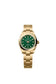 Rolex Oyster Perpetual, 18k Yellow Gold, 28mm, Green dial, Domed Oyster, Ref# 276208-0002