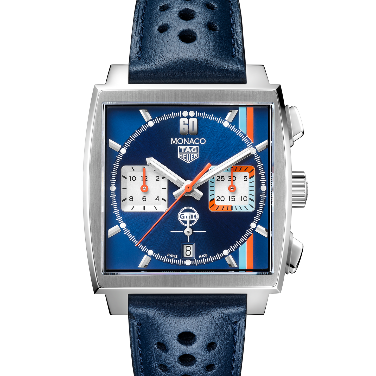 TAG Heuer Monaco Gulf, Chronograph Automatic, Stainless Steel, 39mm, Ref# CBL2115.FC6494, Dial