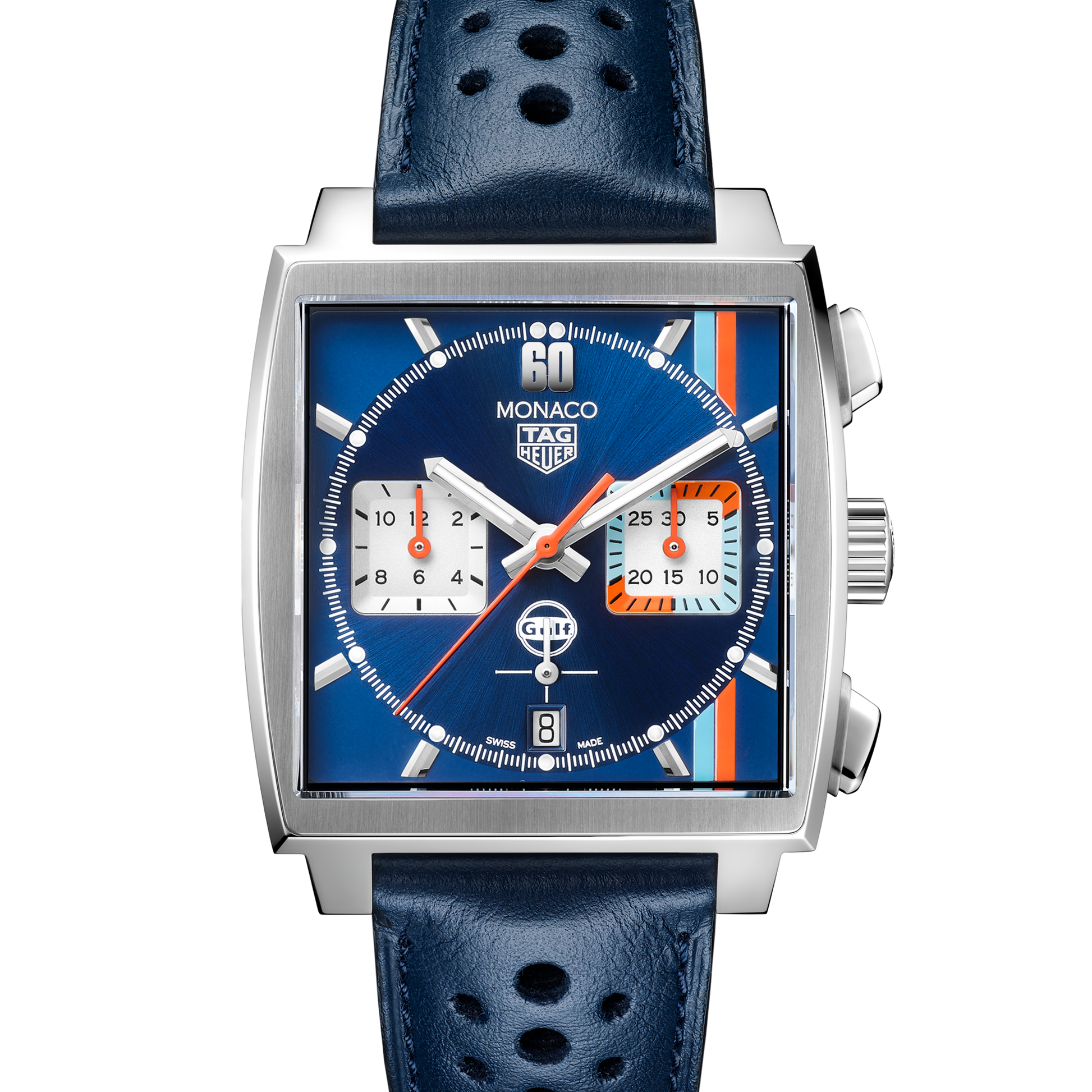 TAG Heuer Monaco Gulf, Chronograph Automatic, Stainless Steel, 39mm, Ref# CBL2115.FC6494, Dial