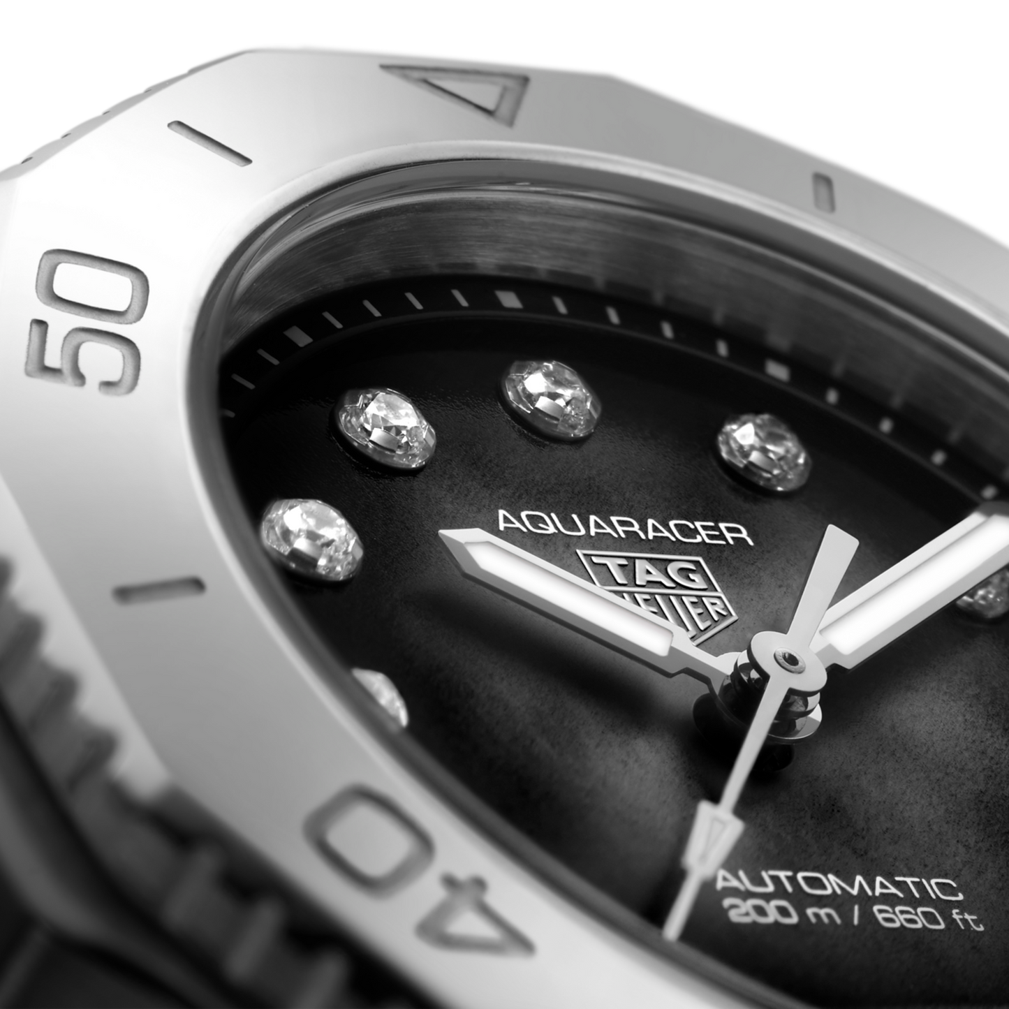 TAG Heuer Aquaracer Professional 200 Date, 30mm, Stainless Steel and 11 Diamonds, Ref# WBP2410.BA0622, Diamonds