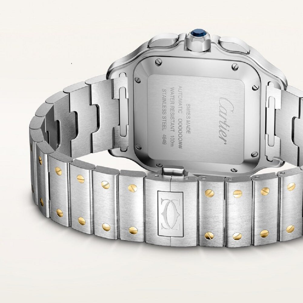 Cartier Santos de Cartier, Stainless Steel and 18k Yellow Gold, 47mm x 39.8mm, Ref# W2SA0035, Back