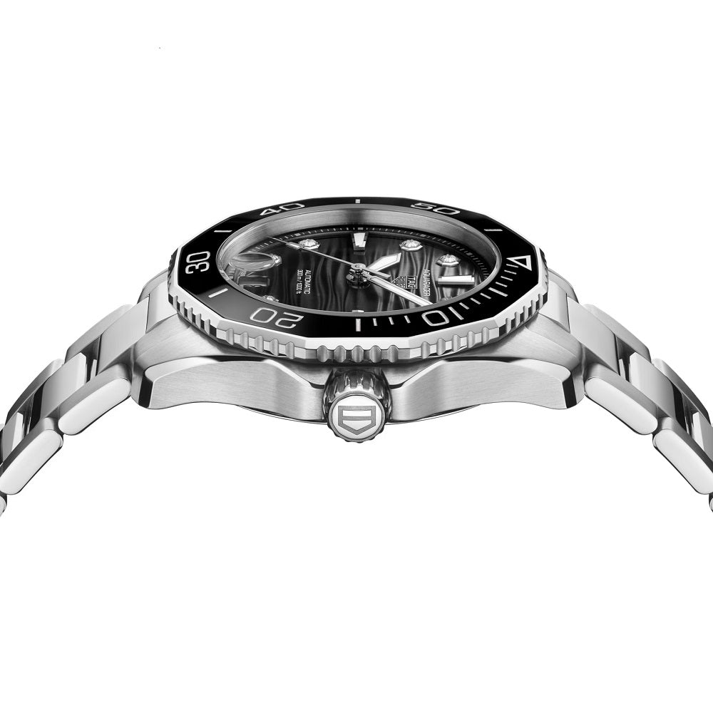 TAG Heuer Aquaracer Professional 300 Date, Stainless Steel, Ceramic and Diamonds, 36mm, Ref# WBP231R.BA0618, Side