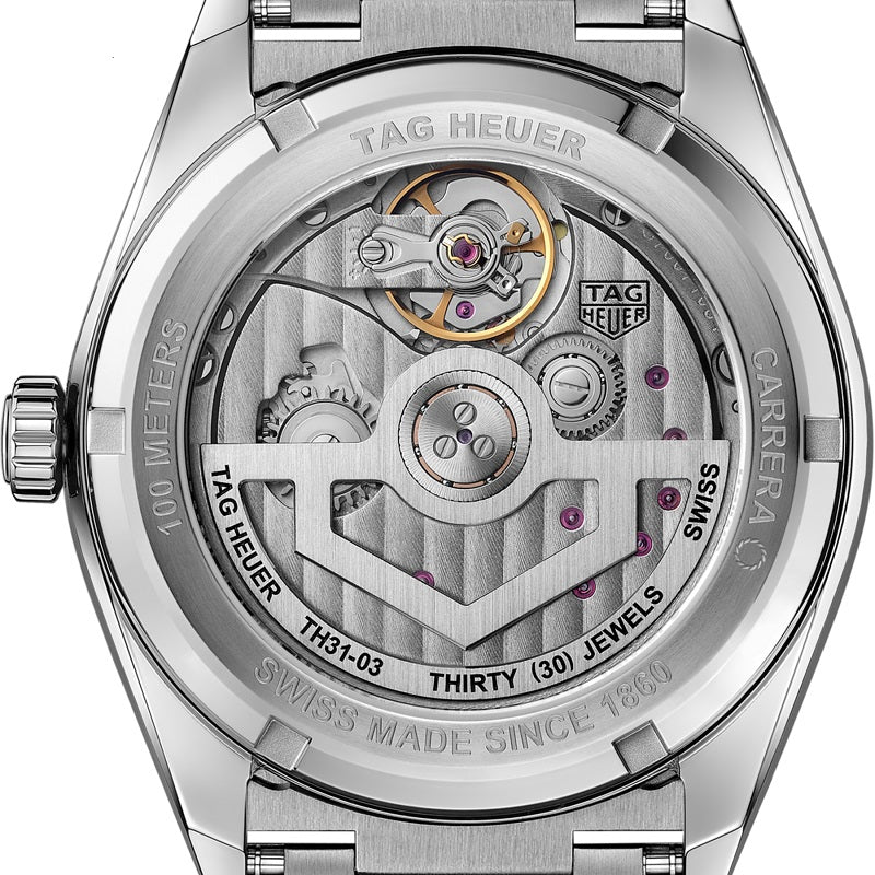 TAG Heuer Carrera Date Twin-Time, Stainless Steel, 41mm, Ref# WDA2114.BA0043, Caseback
