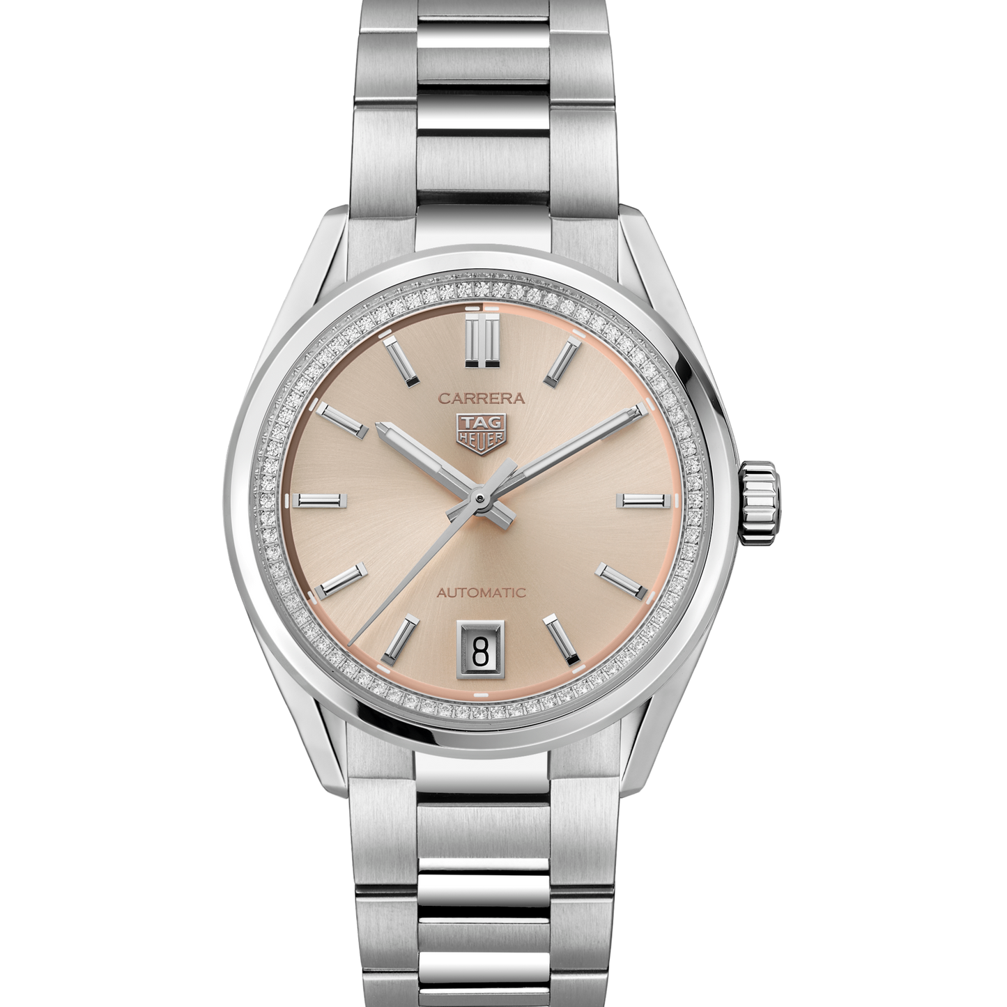TAG Heuer Carrera Calibre 7 Date, Stainless Steel set with Diamonds, 36mm, Ref# WBN231A.BA0001, Dial
