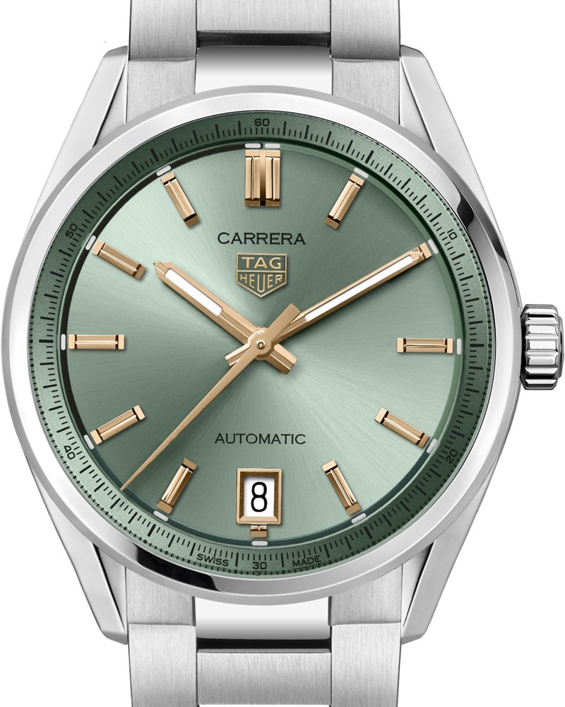 TAG Heuer Carrera Calibre 7 Date Automatic, Stainless Steel and 18k Rose Gold, 36mm, Ref# WBN2312.BA0001, Dial