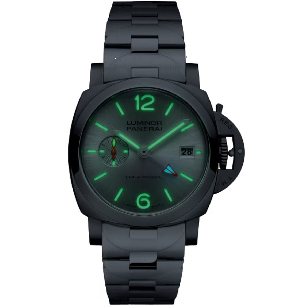 Panerai Luminor Luna Rossa GMT, 40mm, Stainless Steel, Ref# PAM01791, Luminous