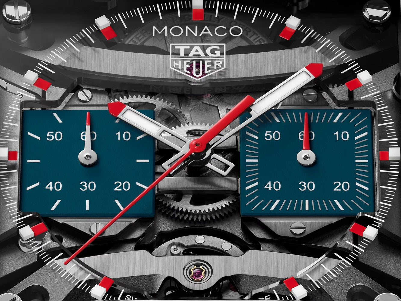TAG Heuer Monaco Evergraph Automatic 40mm Titanium, Ref# CEW5181.FT8123, Dial