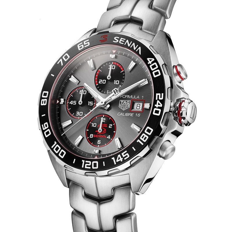 TAG Heuer Formula 1 Chronograph x Senna Special Edition, Stainless Steel and Ceramic, 44mm, Ref# CAZ201D.BA0633, Side
